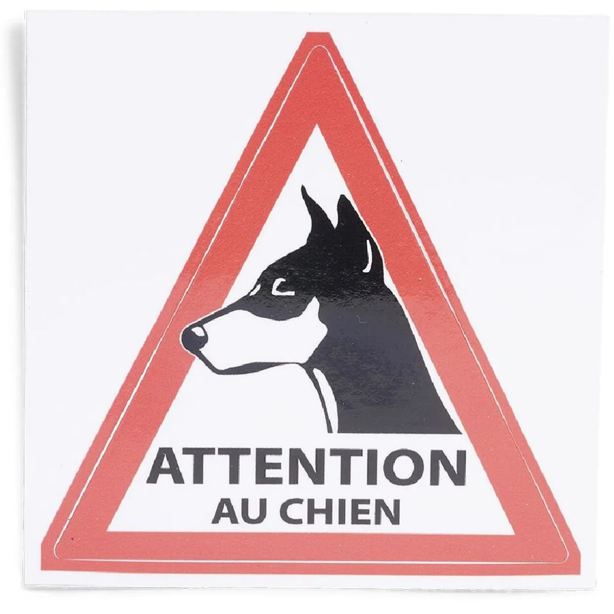 Signalétique adhésive "Attention au chien" - 8x8 cm