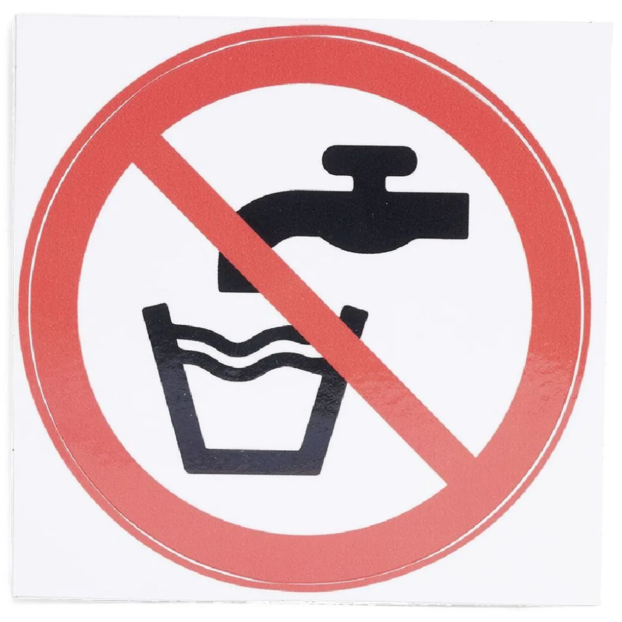 Signalétique adhésive "Eau non potable" - 8x8 cm