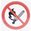 Signalétique adhésive "Flamme interdite" - 8x8 cm