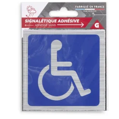 Signalétique adhésive "Handicapé à mobilité réduite" - 8x8 cm