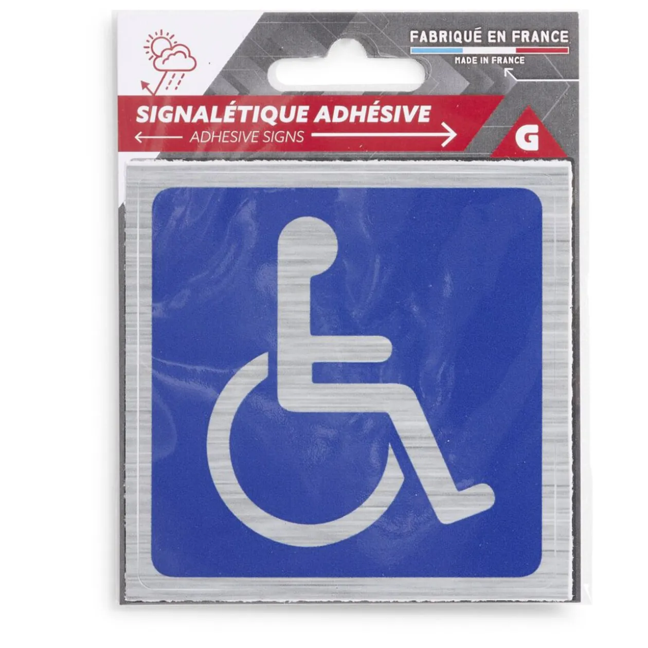 Signalétique adhésive "Handicapé à mobilité réduite" - 8x8 cm