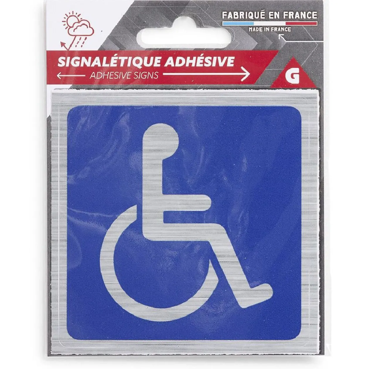 Signalétique adhésive "Handicapé à mobilité réduite" - 8x8 cm