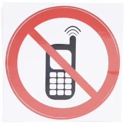 Signalétique adhésive "Interdiction de téléphoner" - 8x8 cm