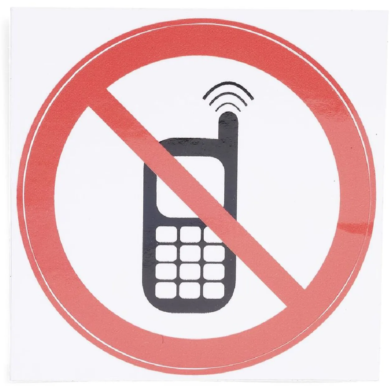 Signalétique adhésive "Interdiction de téléphoner" - 8x8 cm