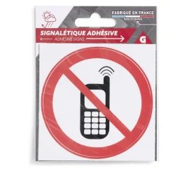 Signalétique adhésive "Interdiction de téléphoner" - 8x8 cm