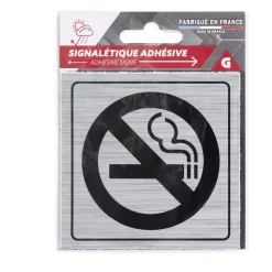 Signalétique adhésive "Interdiction de fumer" - 8x8 cm