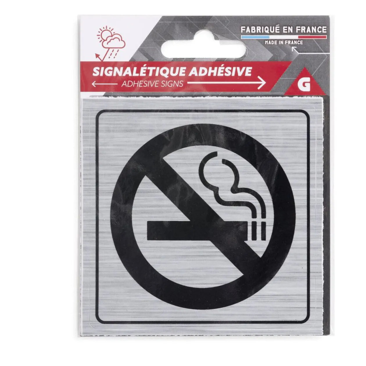 Signalétique adhésive "Interdiction de fumer" - 8x8 cm