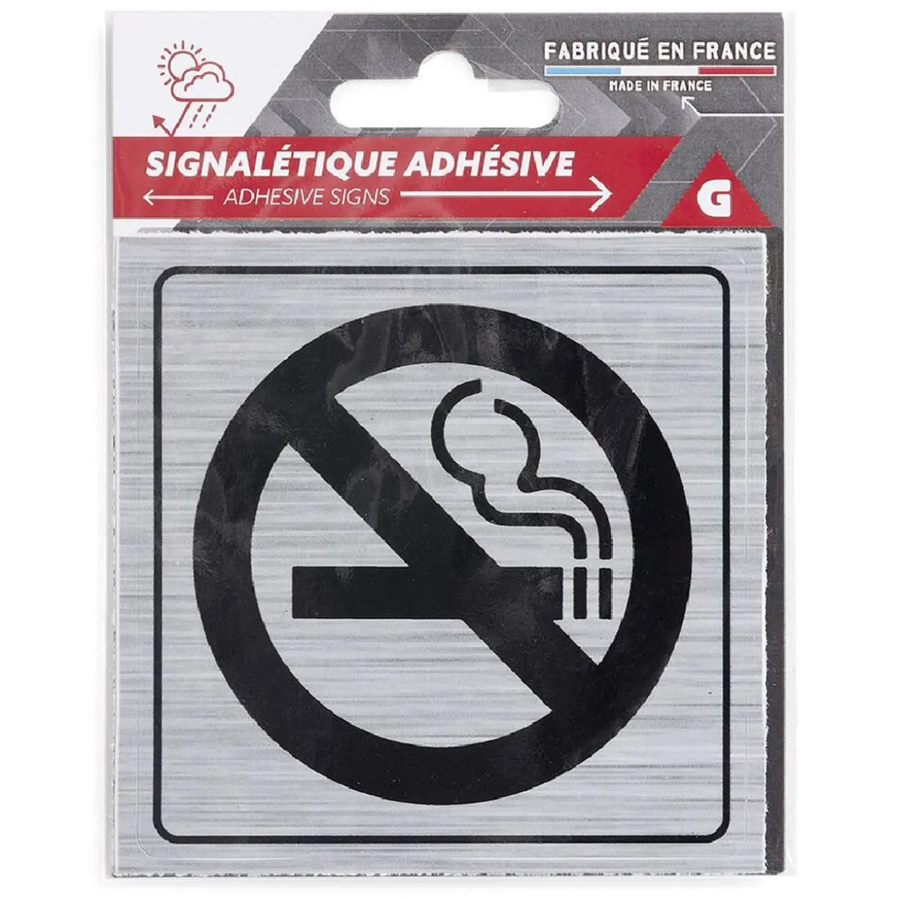 Signalétique adhésive "Interdiction de fumer" - 8x8 cm