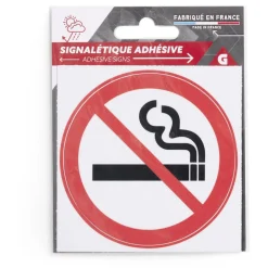 Signalétique adhésive "Interdiction de fumer" - 8x8 cm