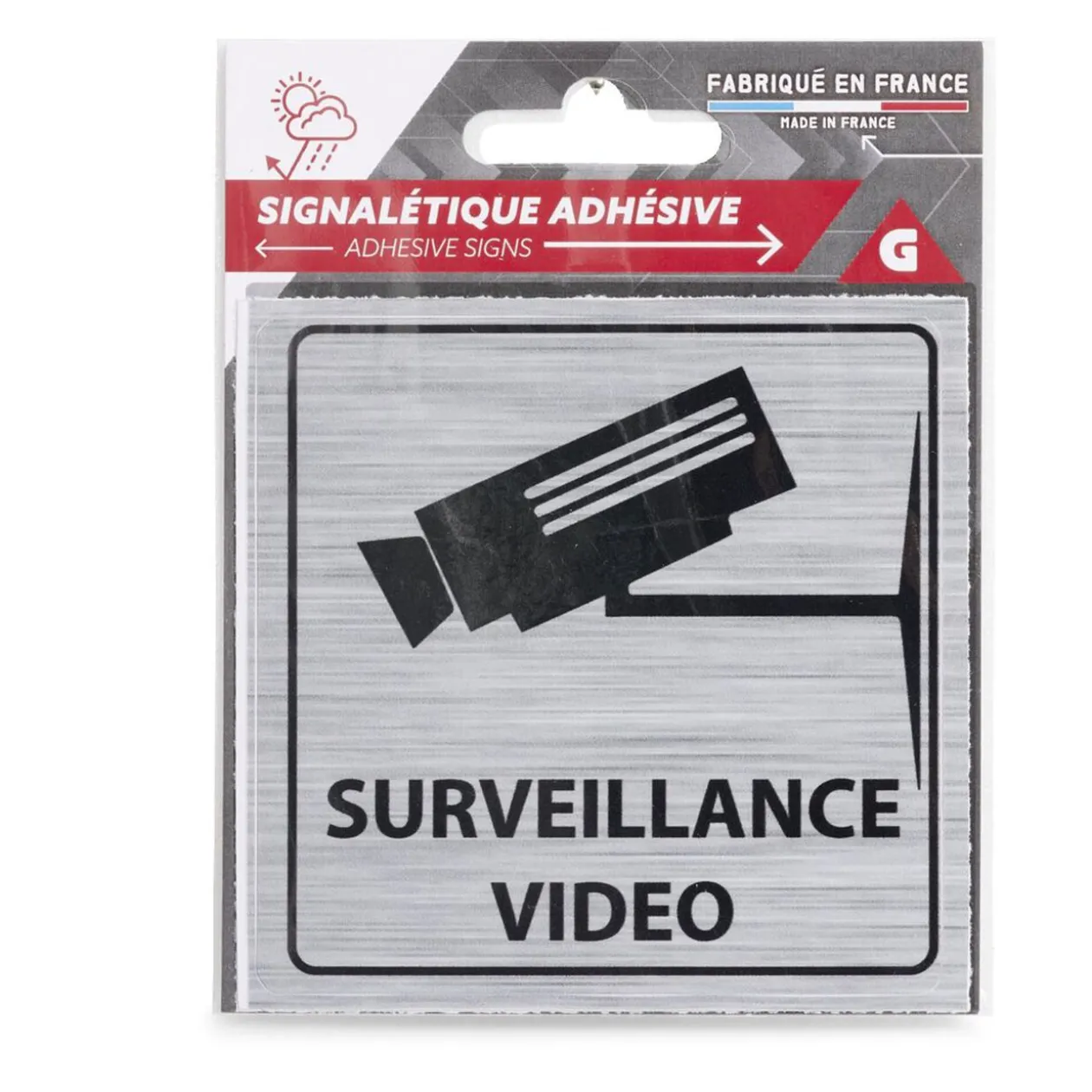 Signalétique adhésive "Surveillance vidéo" - 8x8 cm