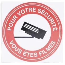 Signalétique adhésive "Surveillance vidéo, vous êtes filmés" - 8x8 cm