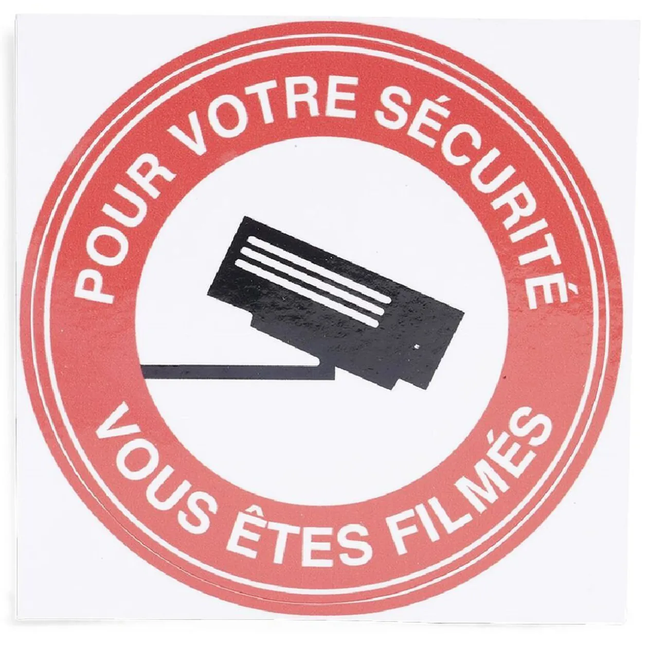 Signalétique adhésive "Surveillance vidéo, vous êtes filmés" - 8x8 cm