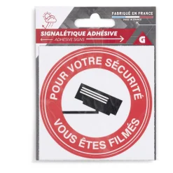 Signalétique adhésive "Surveillance vidéo, vous êtes filmés" - 8x8 cm