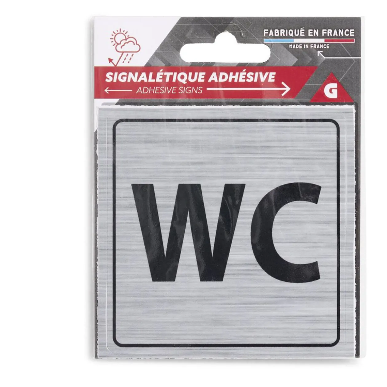 Signalétique adhésive "WC" - 8x8 cm