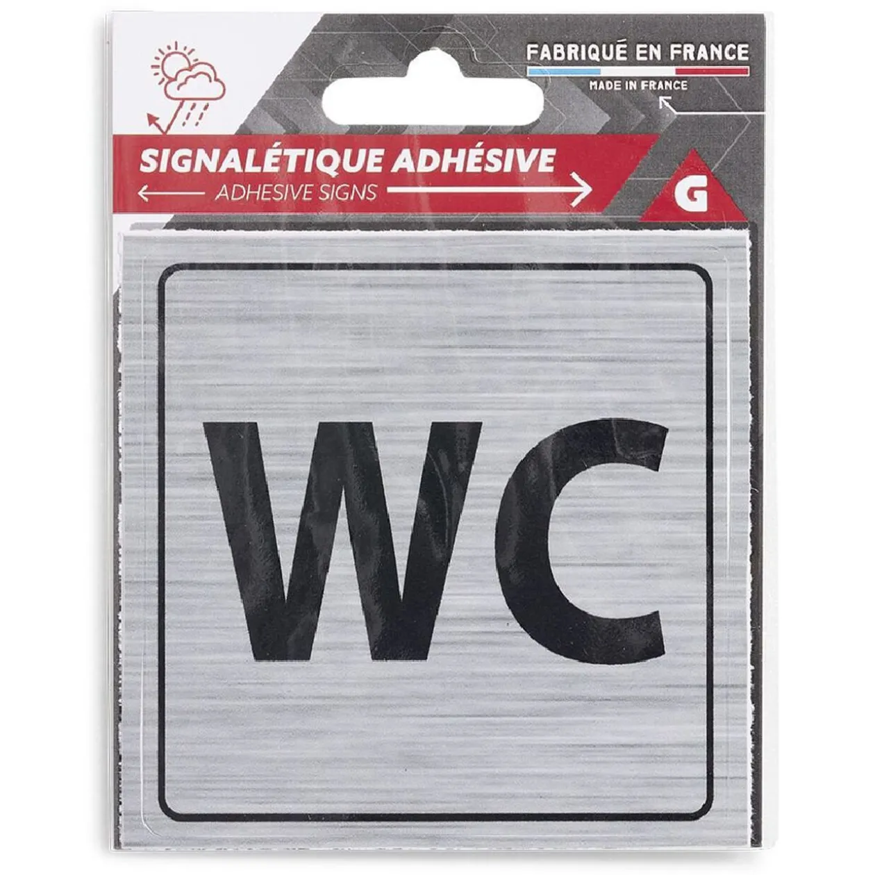 Signalétique adhésive "WC" - 8x8 cm