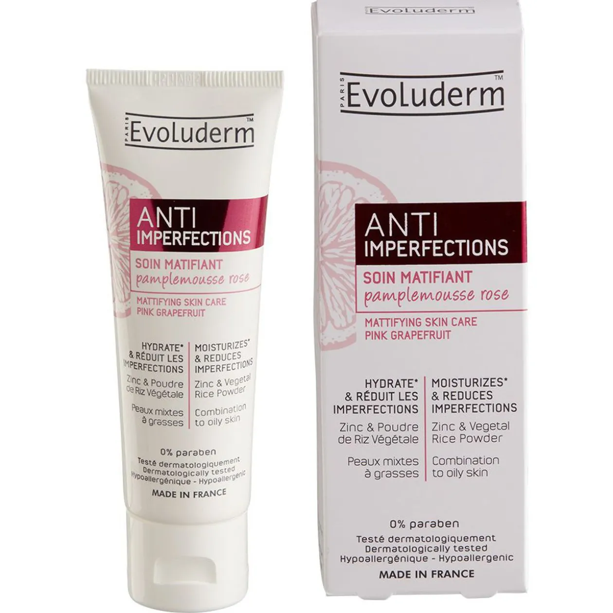 Soin Evoluderm matifiant anti imperfections 50 ml