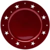 Sous assiette plastique motif étoile rouge
