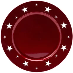 Sous assiette plastique motif étoile rouge