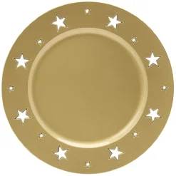Sous assiette plastique motif étoile doré