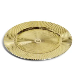 Sous assiette rond strié jaune doré Ø33cm