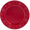 Sous assiette ronde rouge Ø33cm rebord flocon