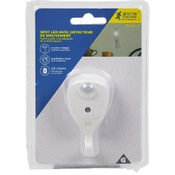 Spot LED détecteur de mouvement avec crochet