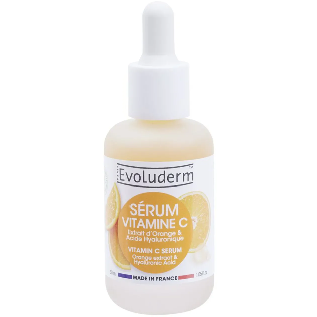 Sérum vitamine C Evoluderm extrait d'orange et acide hyaluronique 30ml