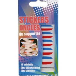 Sticker ongles tricolore supporter France x14