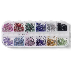 Strass pour ongles boîte 12 compartiments