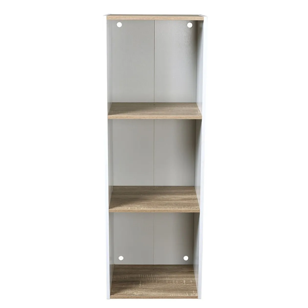 Structure 3 casiers Box Cube blanc et naturel 35,2x30xH103,2cm