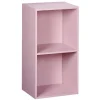 Structure Box Cube 2 cases 35,2x30x69,2cm bois rose