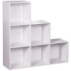 Structure Box Cube 6 cases escalier 103,2x30x103,2cm bois blanc