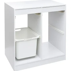 Structure de rangement carrée pour 4 bacs coulissants