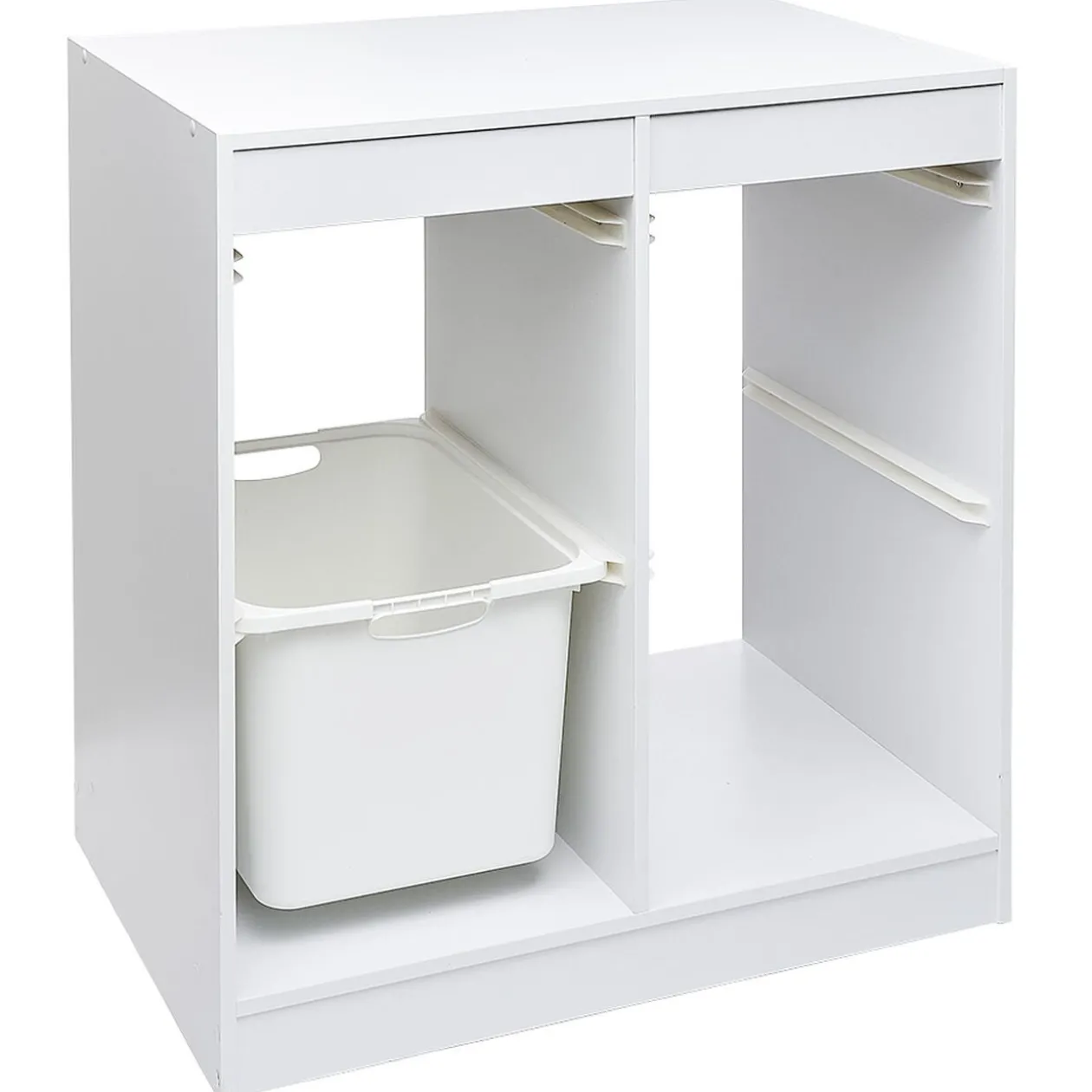 Structure de rangement carrée pour 4 bacs coulissants