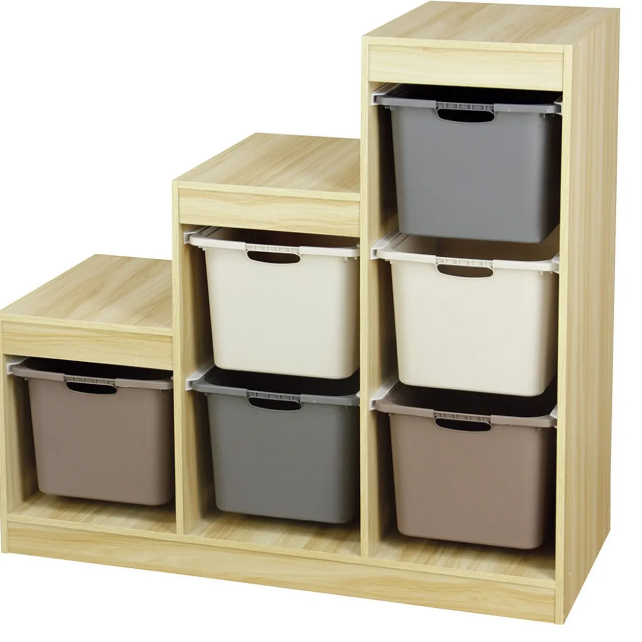 Structure de rangement en bois 6 compartiments L97x44xH94cm