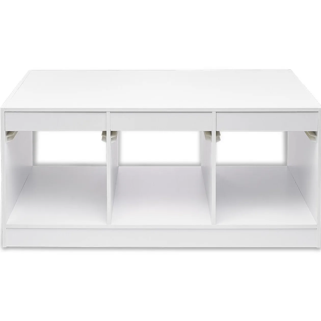 Structure de rangement horizontale pour 3 bacs coulissants