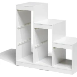 Structure pour bac de rangement 6 cases bois blanc