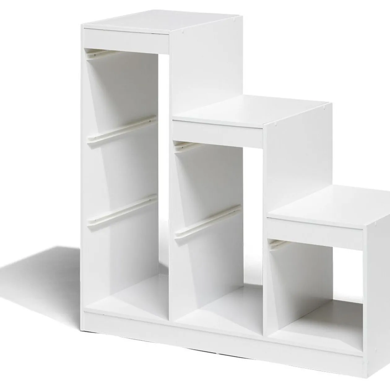 Structure pour bac de rangement 6 cases bois blanc