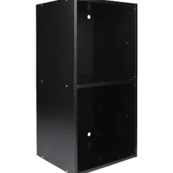 Structure étagère 2 cases bois noir