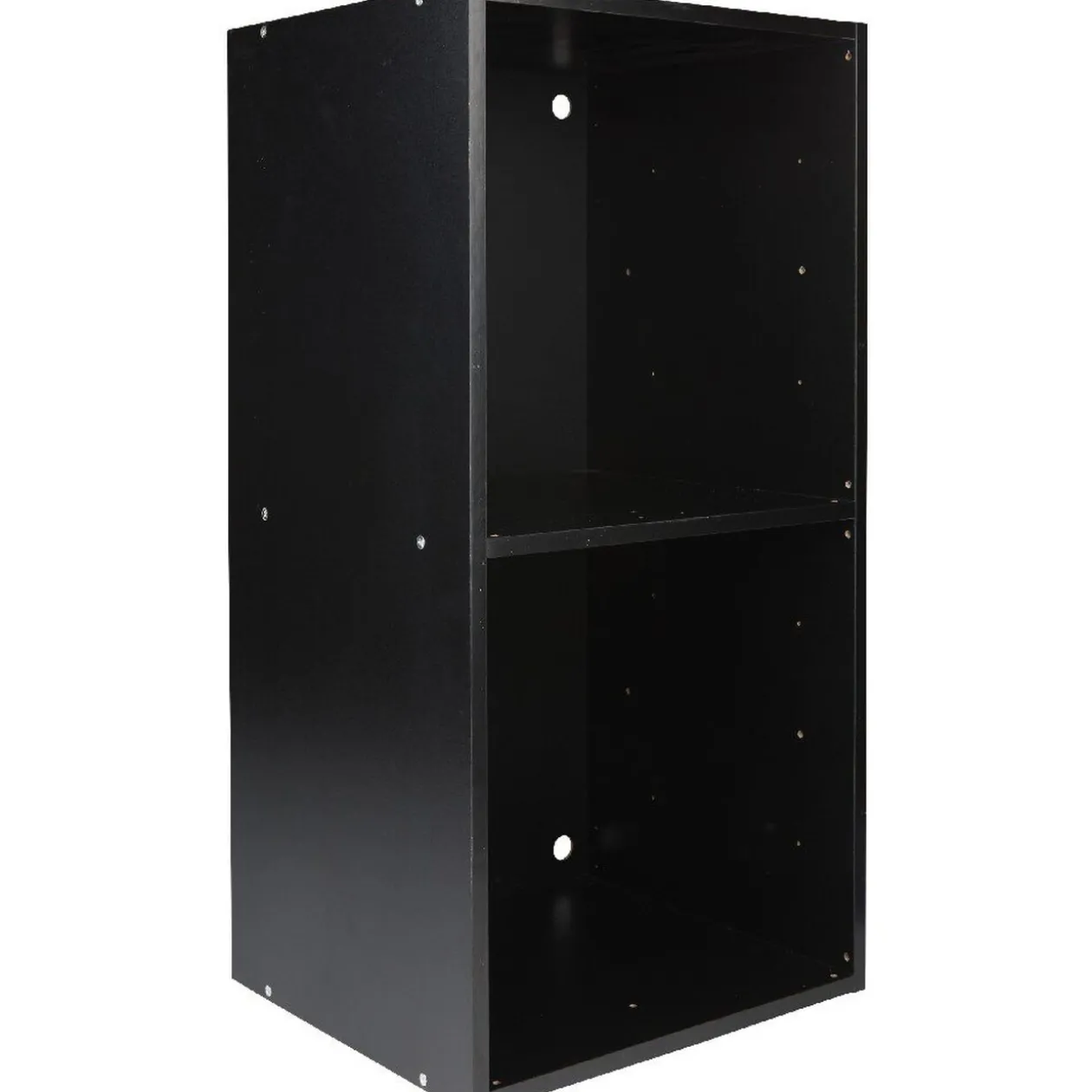 Structure étagère 2 cases bois noir