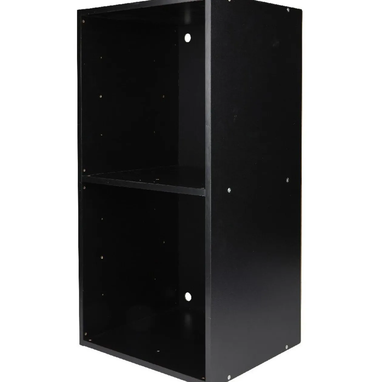 Structure étagère 2 cases bois noir