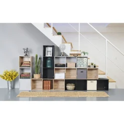 Structure étagère 2 cases bois gris