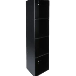 Structure étagère 4 cases bois noir
