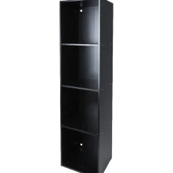 Structure étagère 4 cases bois noir