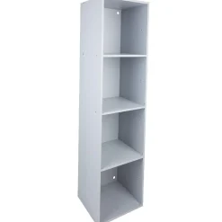 Structure étagère 4 cases bois gris