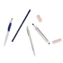 Stylo déco banquise blanc et bleu x4