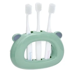 Support 3 brosses à dents enfant vert
