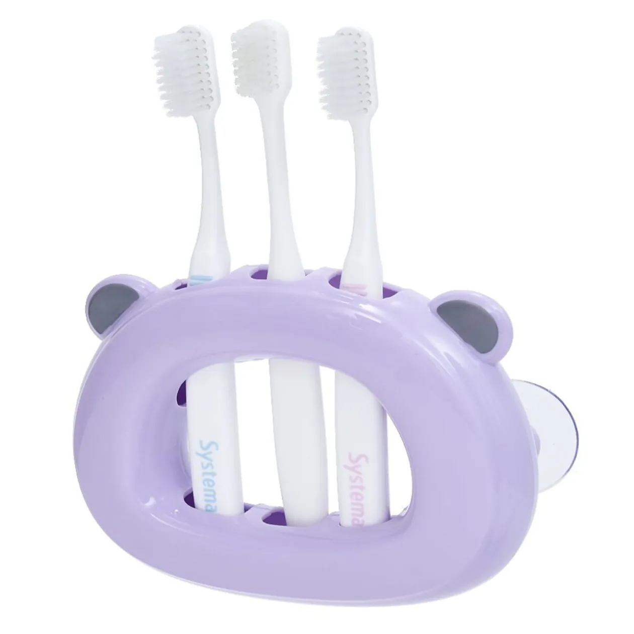 Support 3 brosses à dents enfant violet