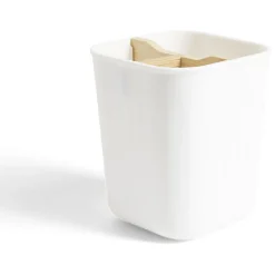 Support brosse à dents bambou et plastique blanc