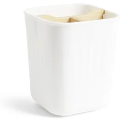 Support brosse à dents bambou et plastique blanc